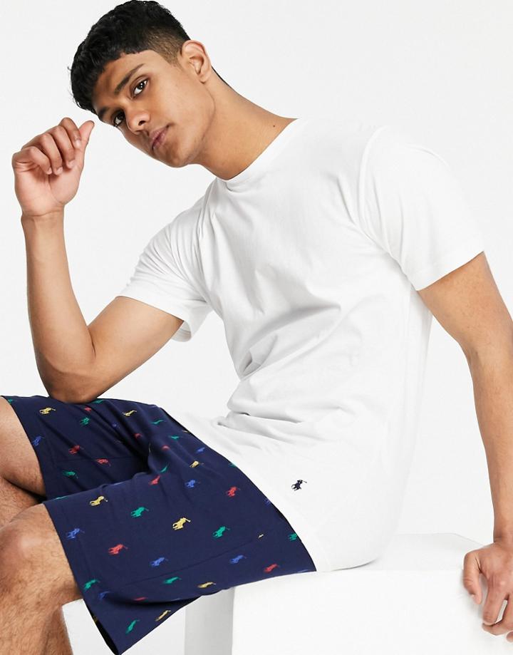 Polo Ralph Lauren T-shirt In White With Bottom Pony Logo