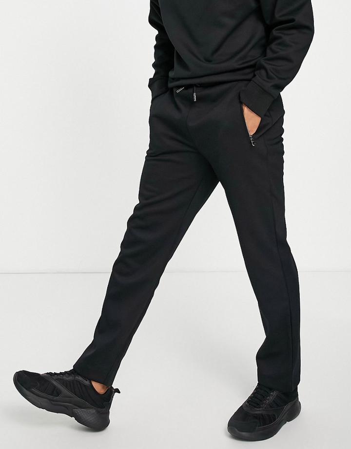 River Island Slim Straight Sweatpants In Black