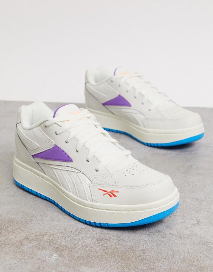 Reebok Classics Court Double Mix Sneakers In Chalk & Night Navy-white