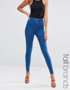 Missguided Tall Highwaisted Super Stretch Jean - Blue
