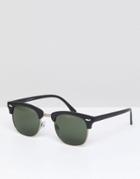 Jack & Jones Retro Sunglasses In Black - Black