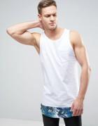 Jack & Jones Originals Tank With Printed Panel Detail - White