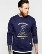Penfield Sweatshirt With Camping Club Print In Navy - Navy