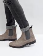 Zign Suede Chelsea Boots In Gray - Gray