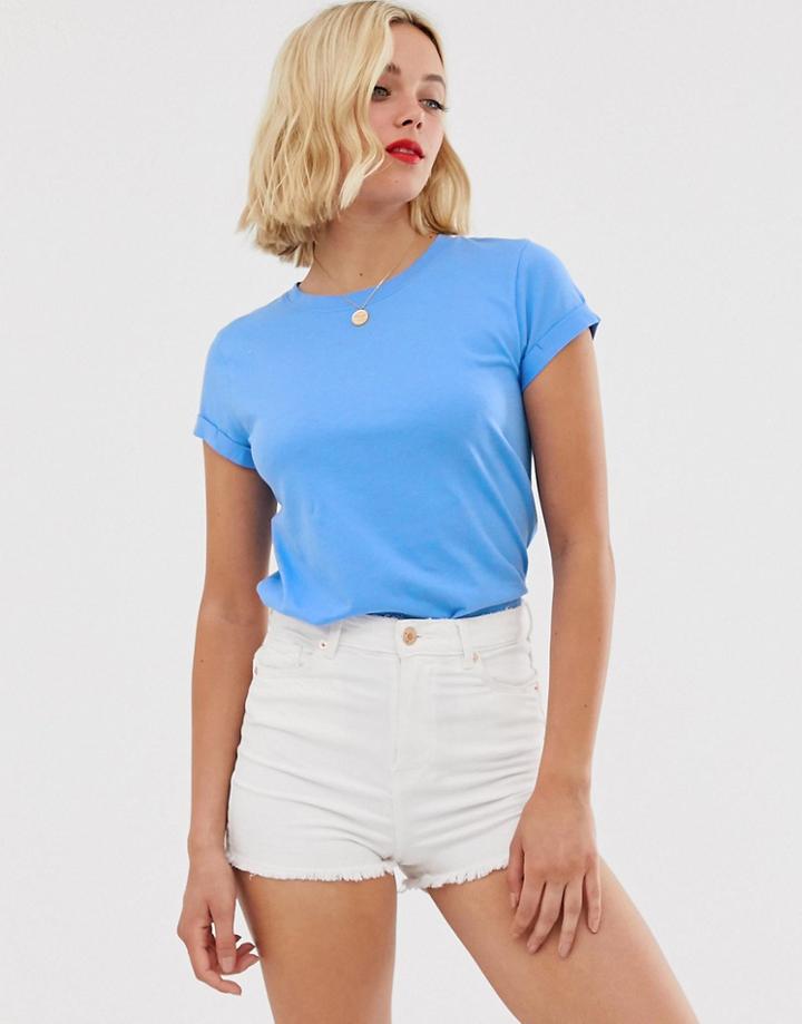 Brave Soul Eleanor Basic T Shirt In Blue - Blue