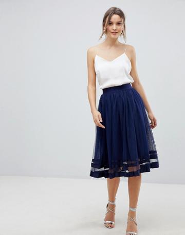 Little Mistress Midi Skirt-navy