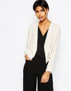 Asos Cropped Blazer With Collar - Mink