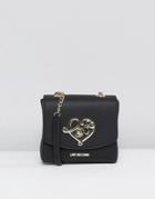 Love Moschino Textured Small Shoulder Bag - Black