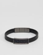Emporio Armani Leather Bracelet In Black - Black