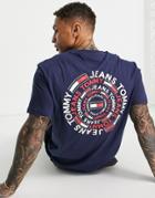 Tommy Jeans Circular Back Print T-shirt Classic Fit In Navy