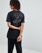 Volcom T-shirt With Neon Skull Cocktail Back Print - Black