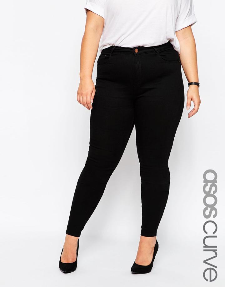 Asos Curve Ridley Super Soft Highwaist Skinny Jean - Black