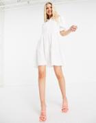 Outrageous Fortune Tiered Smock Dress In White
