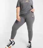 Reclaimed Vintage Inspired Plus Leggings In Washed Charcoal With Logo-grey
