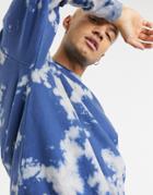 Asos Design Oversized Sweatshirt And Shorts Set In Blue Tie Dye-multi