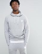 Good For Nothing Knitted Hoodie With Small Logo - Gray