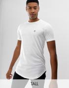 Le Breve Tall Raw Edge Longline T-shirt-white