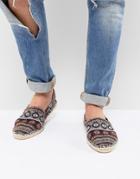 Asos Design Espadrilles In Geo-tribal Print - Multi