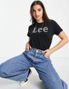 Lee Jeans Front Logo Tee In Black