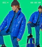 Collusion Unisex Oversized Puffer Jacket In Blue-blues