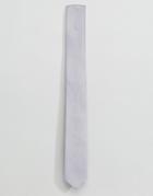Asos Slim Tie In Textured Light Gray - Gray