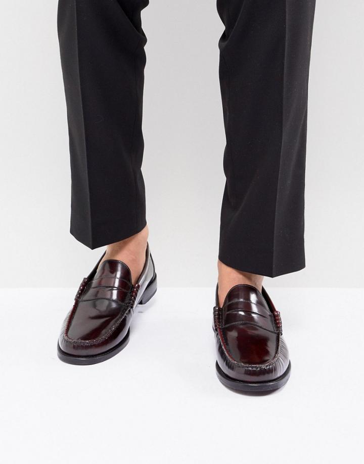 Base London Strike Hi Shine Leather Loafers - Red