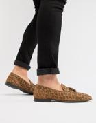 Asos Design Loafers In Leopard Skin Effect - Multi