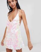 Motel Cami Dress In Disc Sequin - Pink