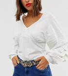 River Island Double Buckle Ponyskin Belt In Leopard - White