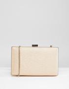 Dune Bridal Shimmer Box Clutch Bag With Chain Strap - Gold