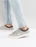 Fred Perry Kendrick Tipped Cuff Leather Sneakers In Gray - Gray