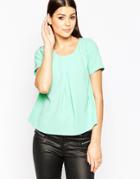 Ax Paris Pleat Front Top - Aqua