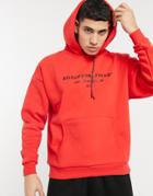 Good For Nothing Oversized Hoodie With Branded Logo Prints In Red