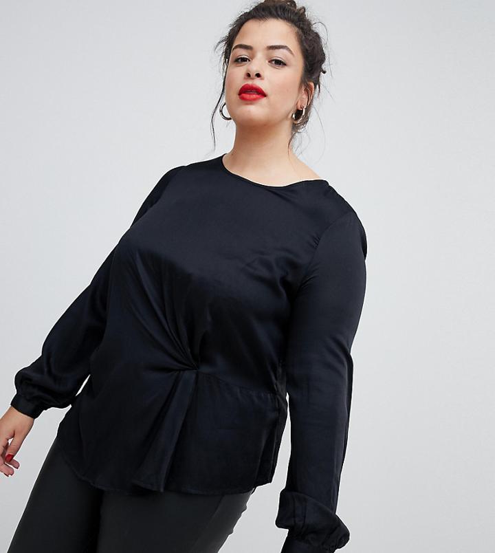 Vero Moda Curve Twist Detail Blouse - Black