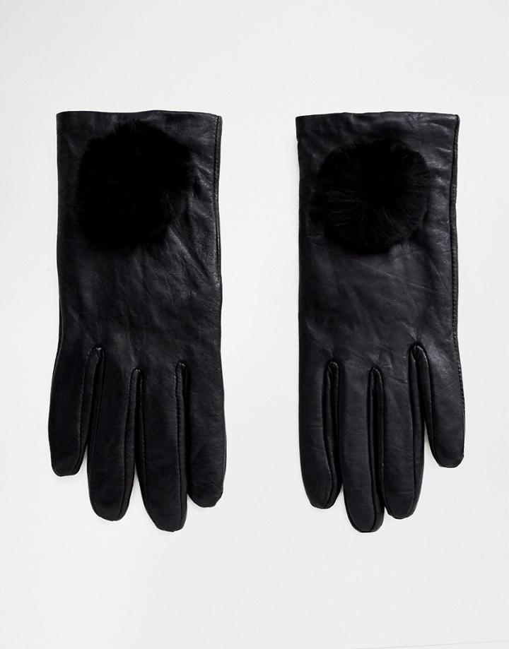 Paul Costelloe Real Leather Gloves - Black