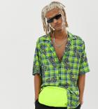 Reclaimed Vintage Branded Check Shirt In Green - Green