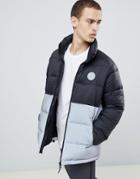Dc Shoes Water Resistant Puffer Coat With Reflective Panel In Black - Black