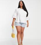 Simply Be Poplin Smock Top In White