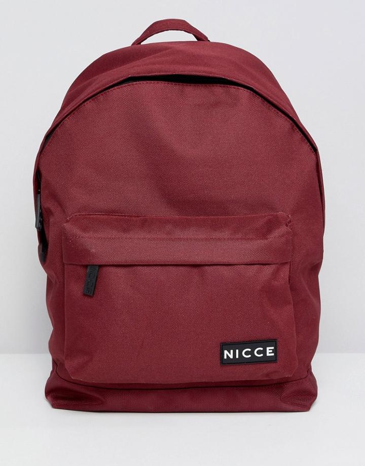 Nicce Backpack In Red With Logo - Red