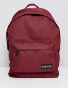 Nicce Backpack In Red With Logo - Red