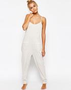 Asos Lounge Oatmeal Marl Jersey Jumpsuit - Oatmeal