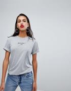 Neon Rose T-shirt With Embroidered Kyoto Slogan - Gray