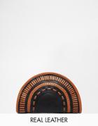 Park Lane Stitched Leather Clutch Bag - Black