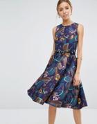 Closet Textured Big Floral Full Dress - Multi