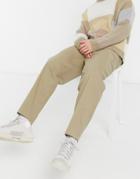 Asos Design Oversized Tapered Chinos In Beige-neutral