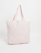 Asos Design Oversized Tote Bag In Dusky Pink Organic Cotton