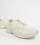 Asos Design Wide Fit Sneakers In Off White With Chunky Sole - White