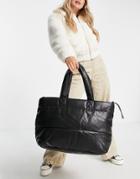 Topshop Large Puffy Tote Bag In Black