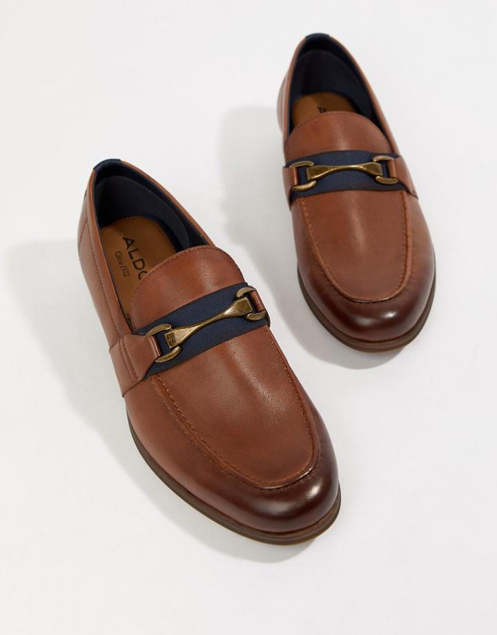 Aldo Gwiradien Bar Loafers In Tan Leather - Tan