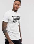 G-star Originals Logo Organic Cotton T-shirt In White - White